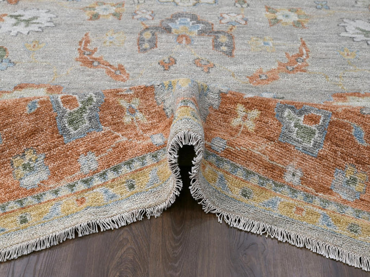 11'10" x 14'9" New Hand Knotted Beige Wool Rectangle Oriental Rug - MOA10284026
