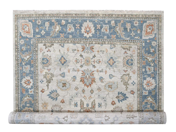 12'0" x 17'9" New Hand Knotted Grey Wool Rectangle Oriental Rug - MOA10284034