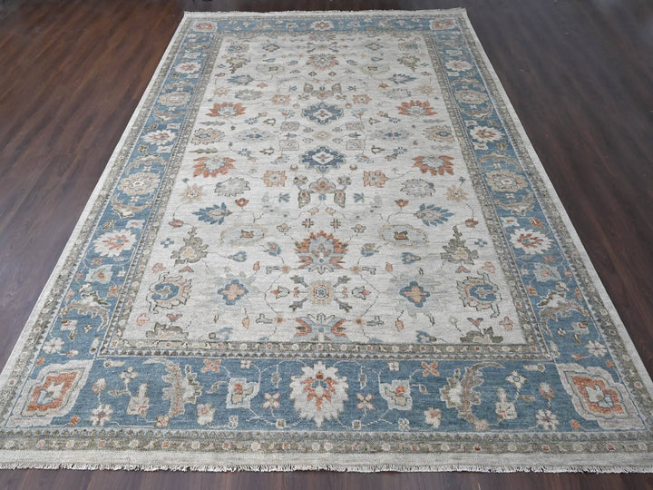 12'0" x 17'9" New Hand Knotted Grey Wool Rectangle Oriental Rug - MOA10284034