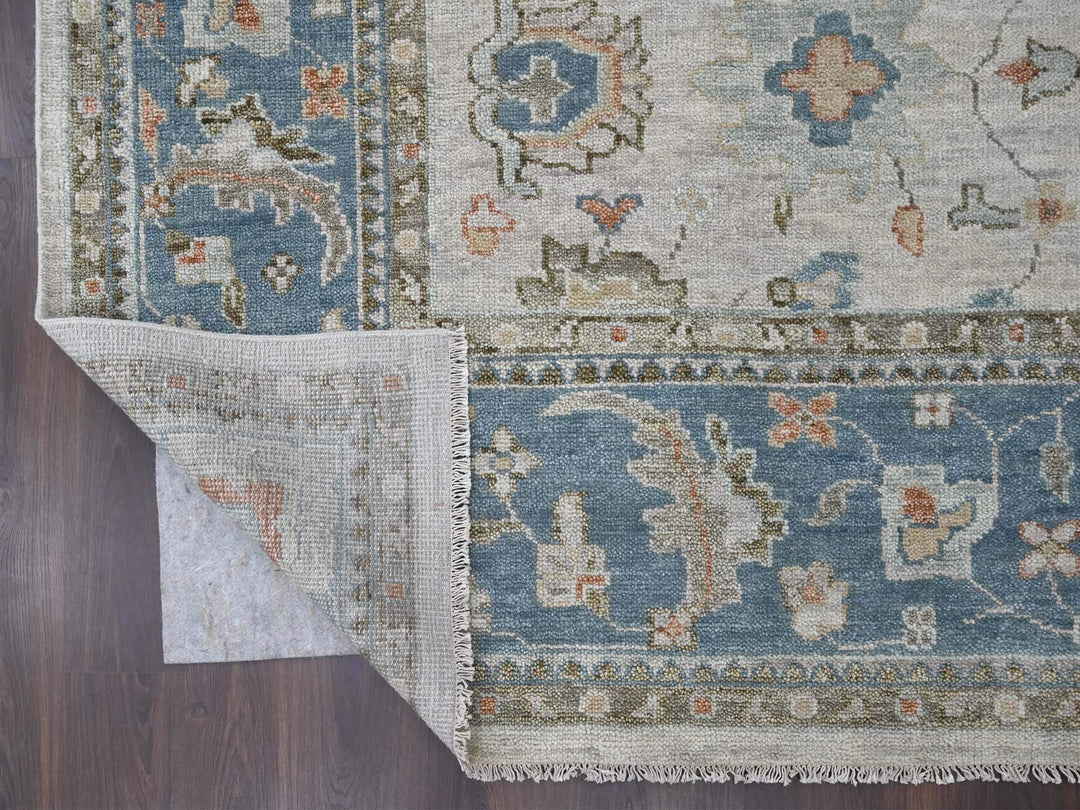 12'0" x 17'9" New Hand Knotted Grey Wool Rectangle Oriental Rug - MOA10284034