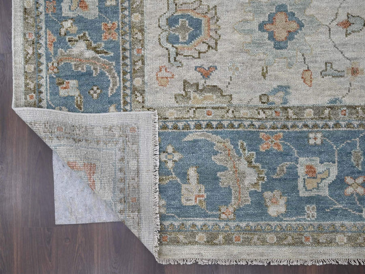 12'0" x 17'9" New Hand Knotted Grey Wool Rectangle Oriental Rug - MOA10284034