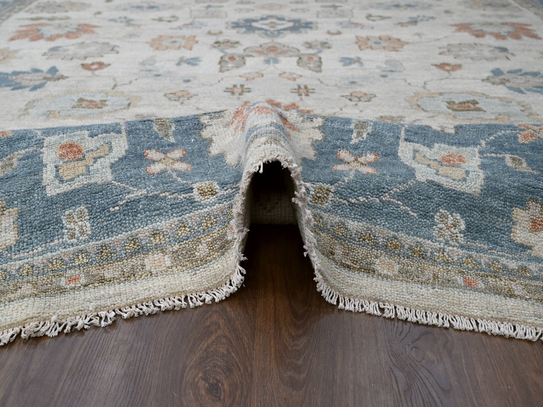 12'0" x 17'9" New Hand Knotted Grey Wool Rectangle Oriental Rug - MOA10284034