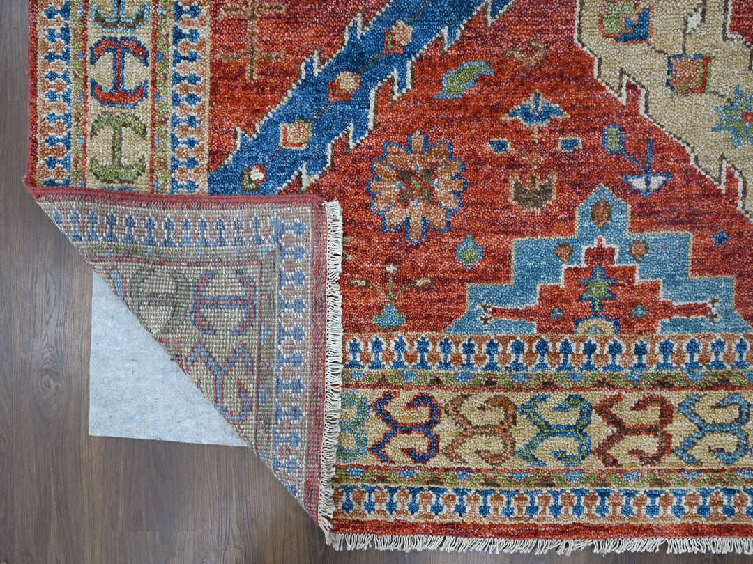 12'0" x 14'10" New Hand Knotted Red Wool Rectangle Oriental Rug - MOA10284036