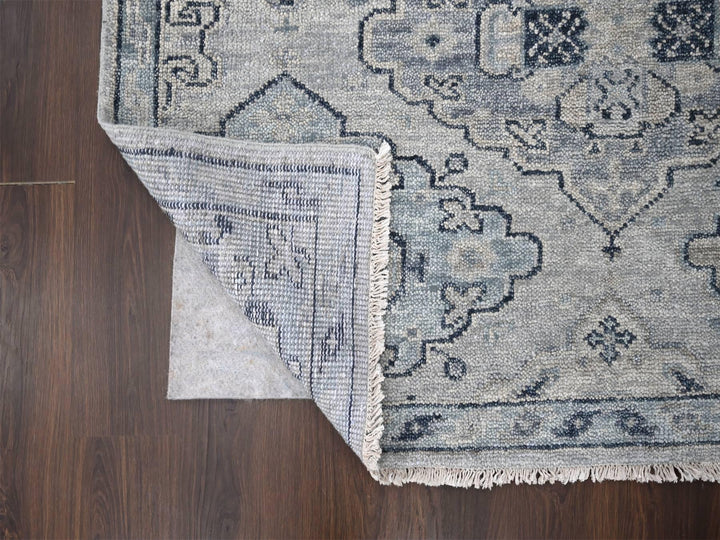 5'10" x 8'10" New Hand Knotted Grey Wool Rectangle Oriental Rug - MOA10284071