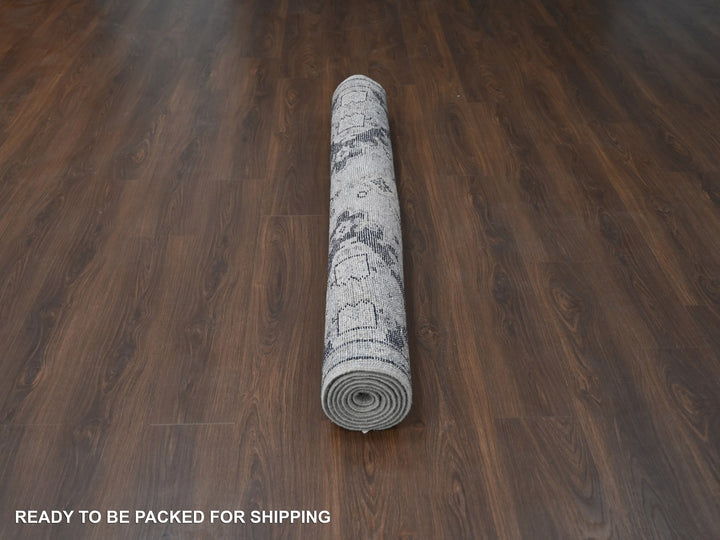 5'10" x 8'10" New Hand Knotted Grey Wool Rectangle Oriental Rug - MOA10284071