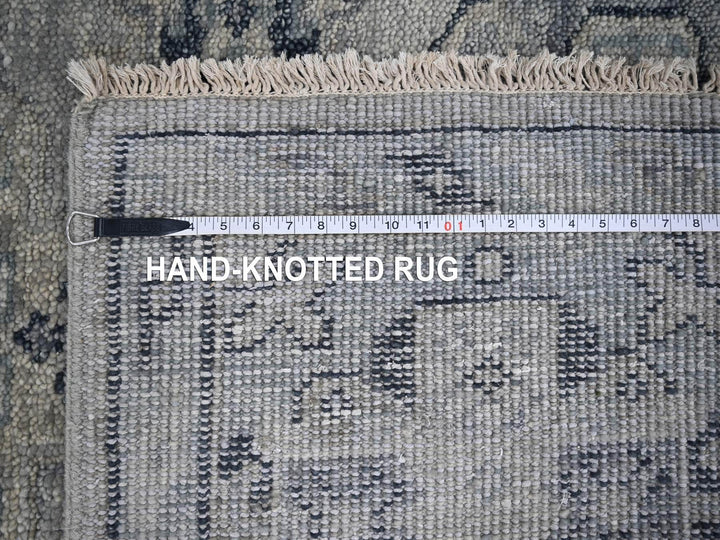 5'10" x 8'10" New Hand Knotted Grey Wool Rectangle Oriental Rug - MOA10284071