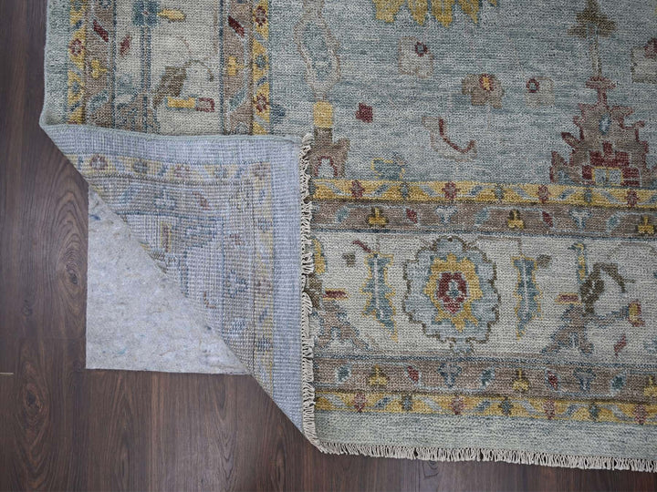 14'0" x 17'9" New Hand Knotted Grey Wool Rectangle Oriental Rug - MOA10284098