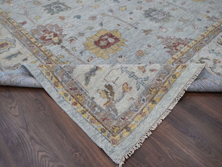 14'0" x 17'9" New Hand Knotted Grey Wool Rectangle Oriental Rug - MOA10284098
