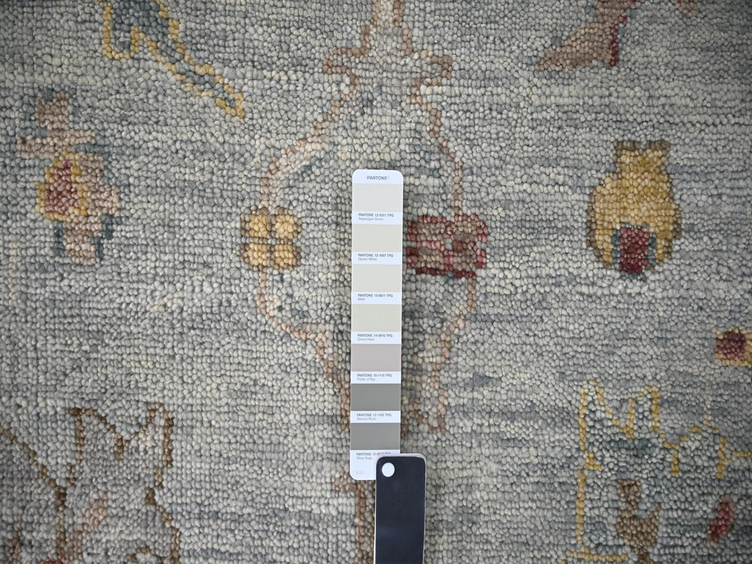 14'0" x 17'9" New Hand Knotted Grey Wool Rectangle Oriental Rug - MOA10284098