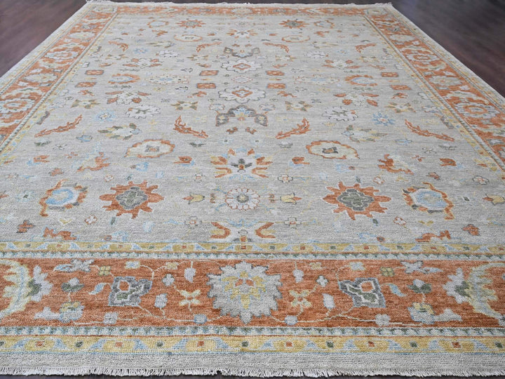 14'0" x 18'1" New Hand Knotted Grey Wool Rectangle Oriental Rug - MOA10284130