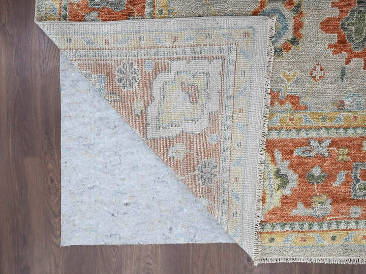 14'0" x 18'1" New Hand Knotted Grey Wool Rectangle Oriental Rug - MOA10284130