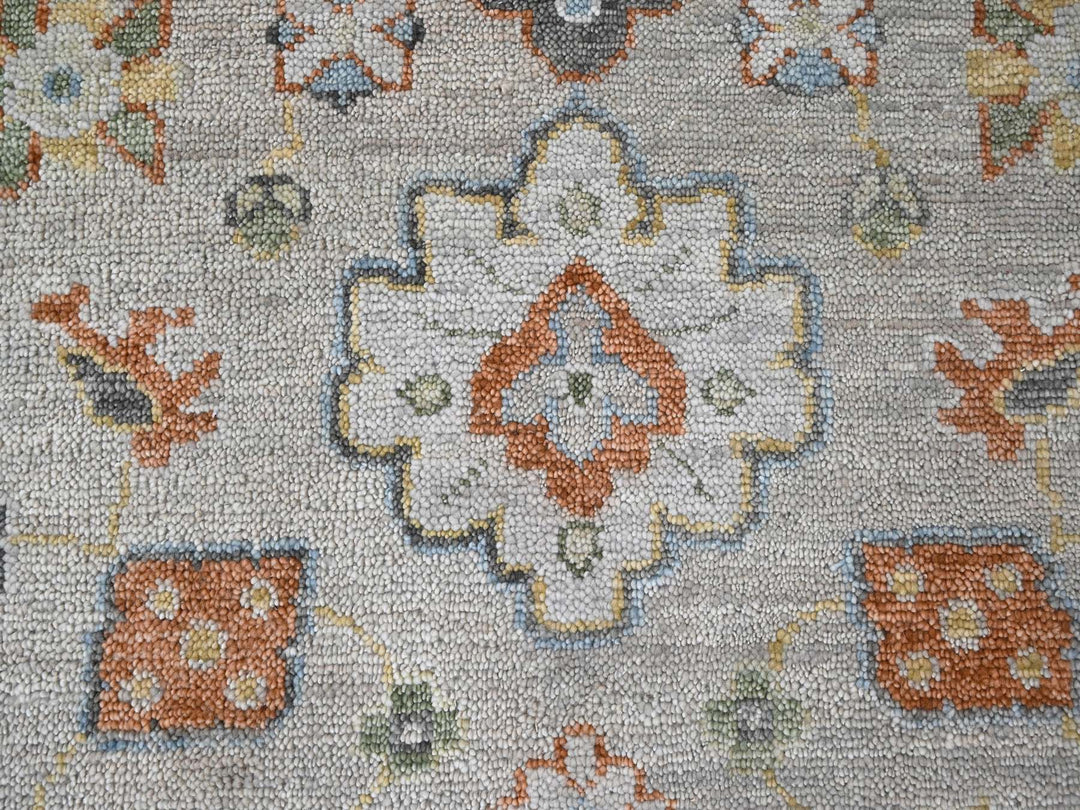 14'0" x 18'1" New Hand Knotted Grey Wool Rectangle Oriental Rug - MOA10284130