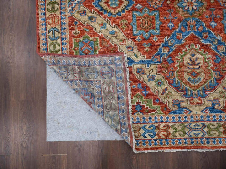 8'0" x 9'10" New Hand Knotted Red Wool Rectangle Oriental Rug - MOA10284139