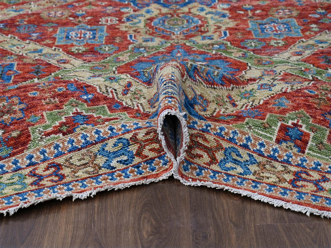 8'0" x 9'10" New Hand Knotted Red Wool Rectangle Oriental Rug - MOA10284139