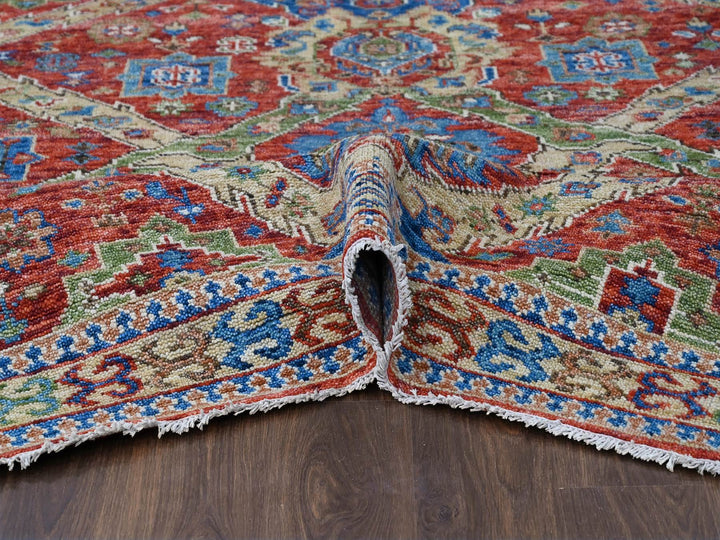 8'0" x 9'10" New Hand Knotted Red Wool Rectangle Oriental Rug - MOA10284139
