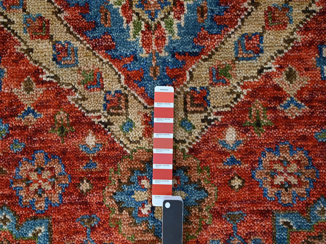 8'0" x 9'10" New Hand Knotted Red Wool Rectangle Oriental Rug - MOA10284139