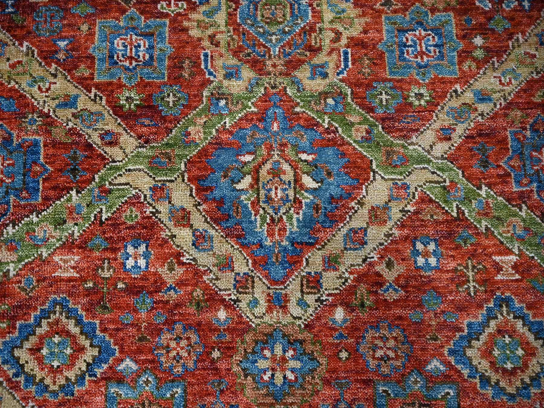 8'0" x 9'10" New Hand Knotted Red Wool Rectangle Oriental Rug - MOA10284139
