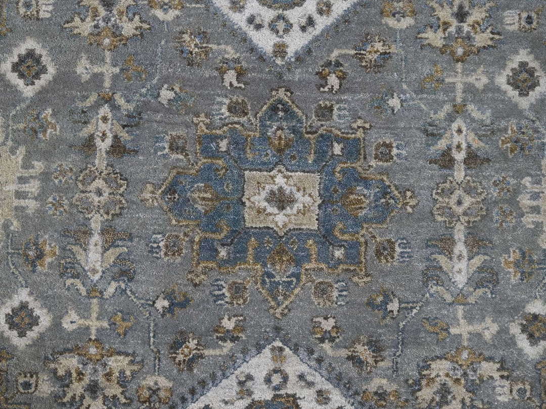 8'2" x 16'3" New Hand Knotted Grey Wool Rectangle Oriental Rug - MOA10284162