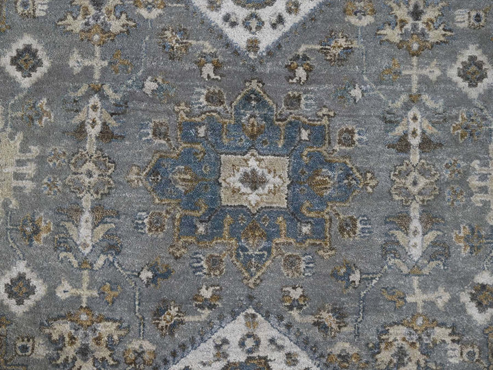 8'2" x 16'3" New Hand Knotted Grey Wool Rectangle Oriental Rug - MOA10284162
