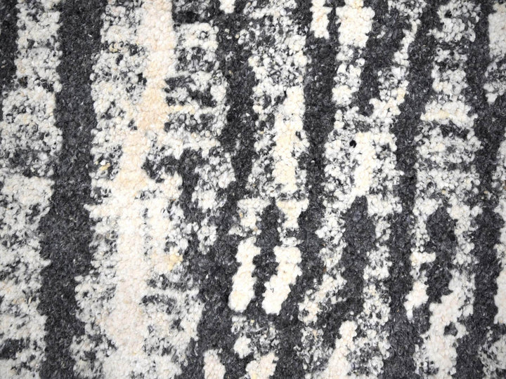 9'1" x 11'8" New Hand Knotted Black Wool Rectangle Oriental Rug - MOA10284180