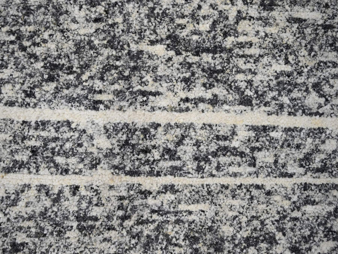 8'2" x 9'10" New Hand Knotted Black Wool Rectangle Oriental Rug - MOA10284181