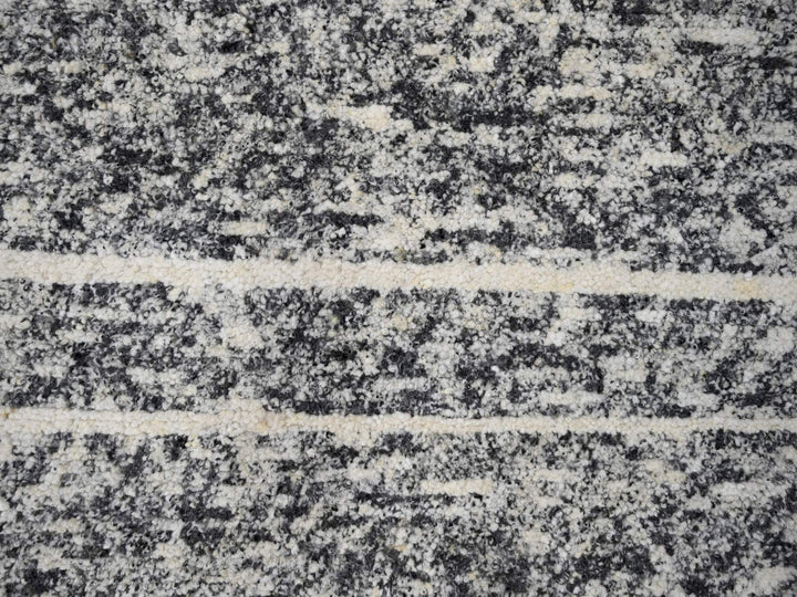 8'2" x 9'10" New Hand Knotted Black Wool Rectangle Oriental Rug - MOA10284181