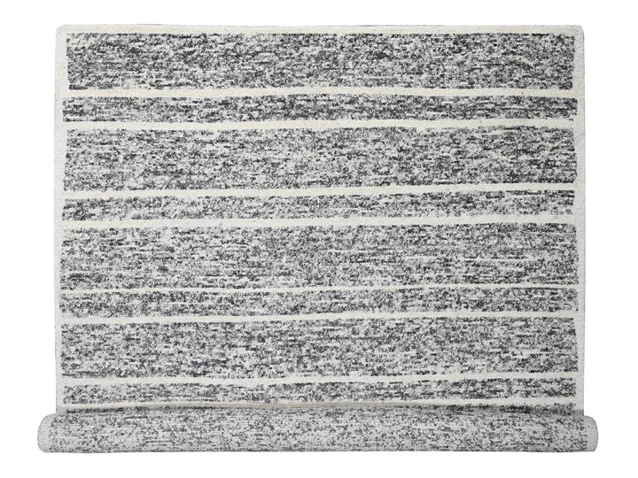 10'3" x 14'1" New Hand Knotted Black Wool Rectangle Oriental Rug - MOA10284183