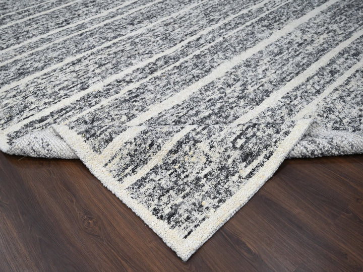 10'3" x 14'1" New Hand Knotted Black Wool Rectangle Oriental Rug - MOA10284183