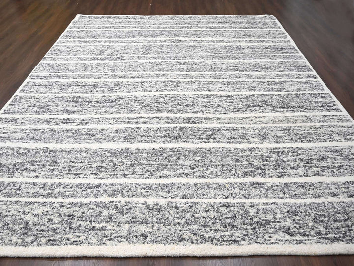 12'0" x 14'9" New Hand Knotted Black Wool Rectangle Oriental Rug - MOA10284184