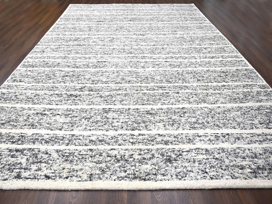 12'4" x 18'0" New Hand Knotted Black Wool Rectangle Oriental Rug - MOA10284185
