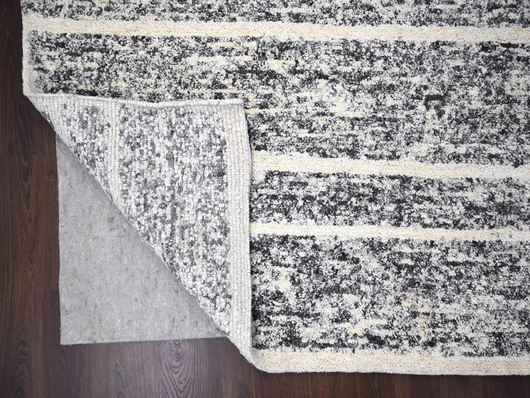 12'4" x 18'0" New Hand Knotted Black Wool Rectangle Oriental Rug - MOA10284185