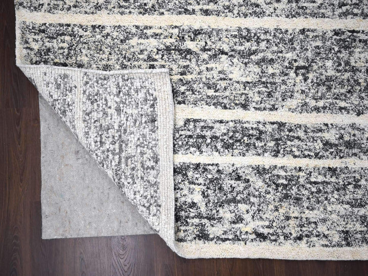 12'4" x 18'0" New Hand Knotted Black Wool Rectangle Oriental Rug - MOA10284185