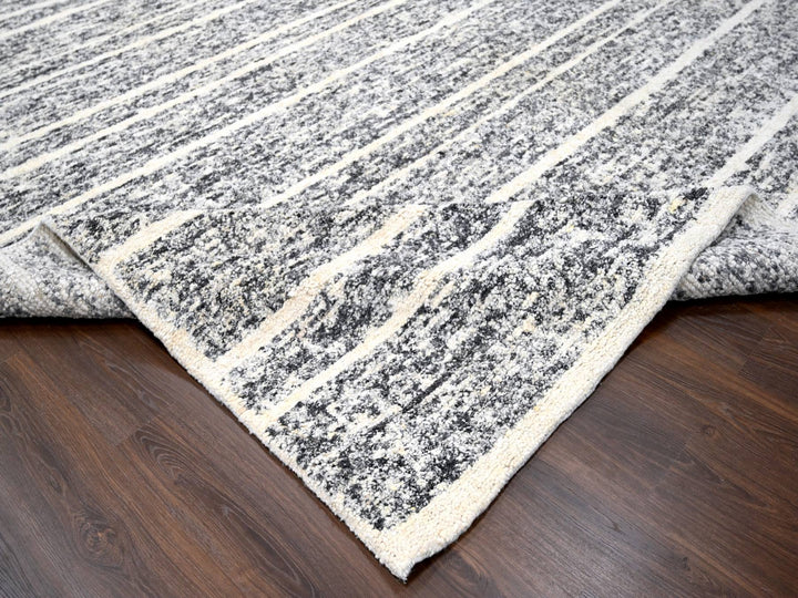 12'4" x 18'0" New Hand Knotted Black Wool Rectangle Oriental Rug - MOA10284185