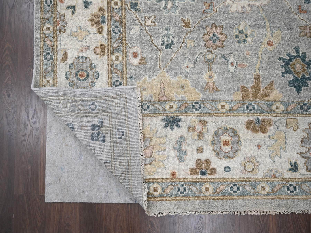 12'0" x 17'10" New Hand Knotted Grey Wool Rectangle Oriental Rug - MOA10284187