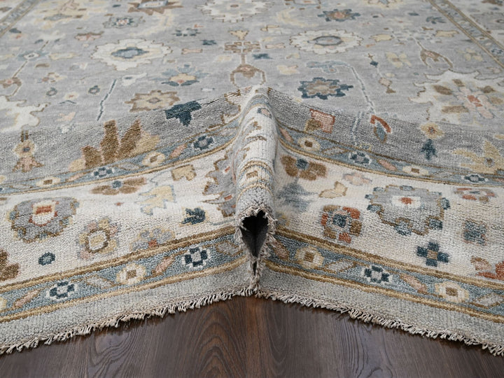 12'0" x 17'10" New Hand Knotted Grey Wool Rectangle Oriental Rug - MOA10284187