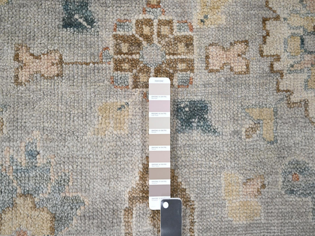 12'0" x 17'10" New Hand Knotted Grey Wool Rectangle Oriental Rug - MOA10284187