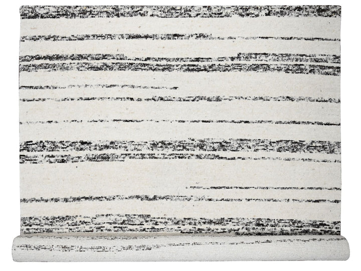 12'2" x 14'9" New Hand Knotted Ivory Wool Rectangle Oriental Rug - MOA10284191