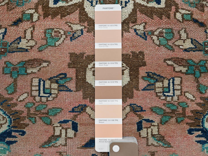 1'11" x 9'0" Vintage Hand Knotted Pink Wool Runner Oriental Rug - MOA102841