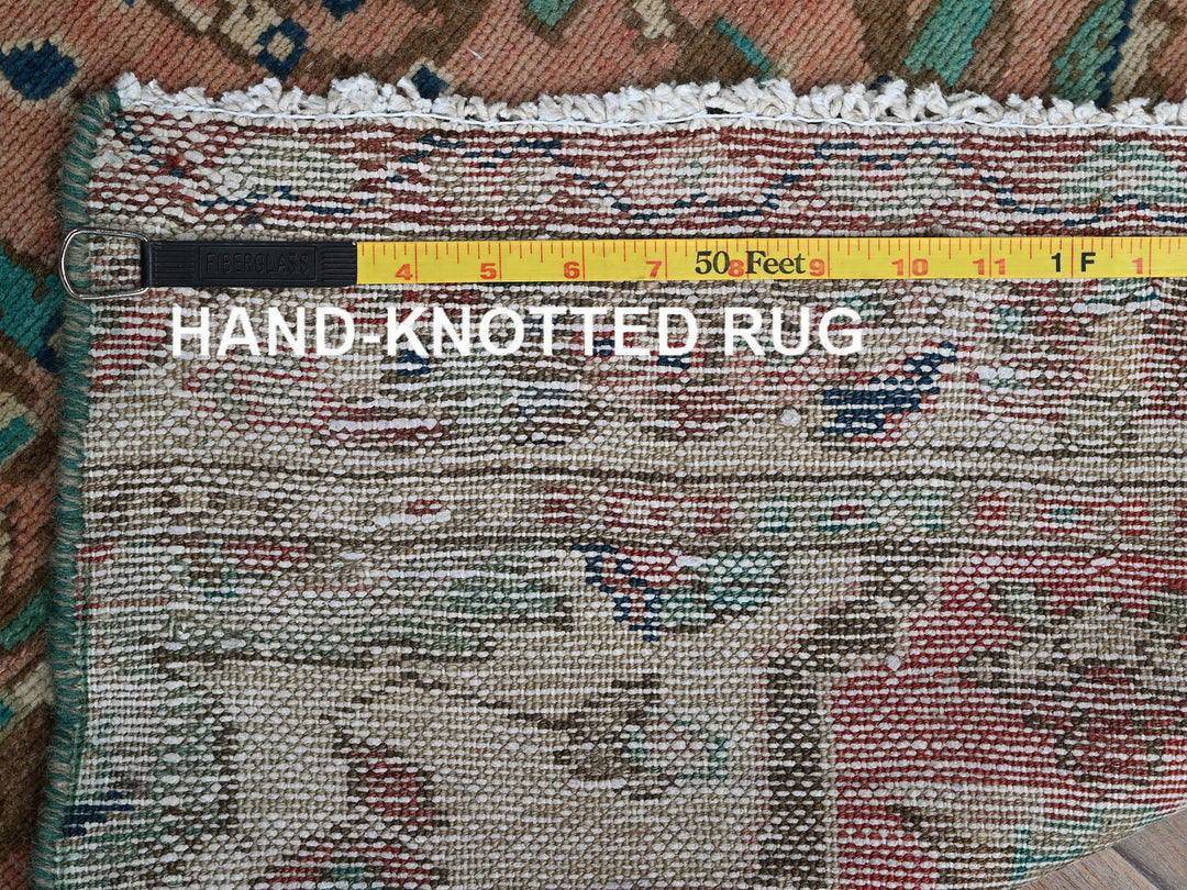 1'11" x 9'0" Vintage Hand Knotted Pink Wool Runner Oriental Rug - MOA102841