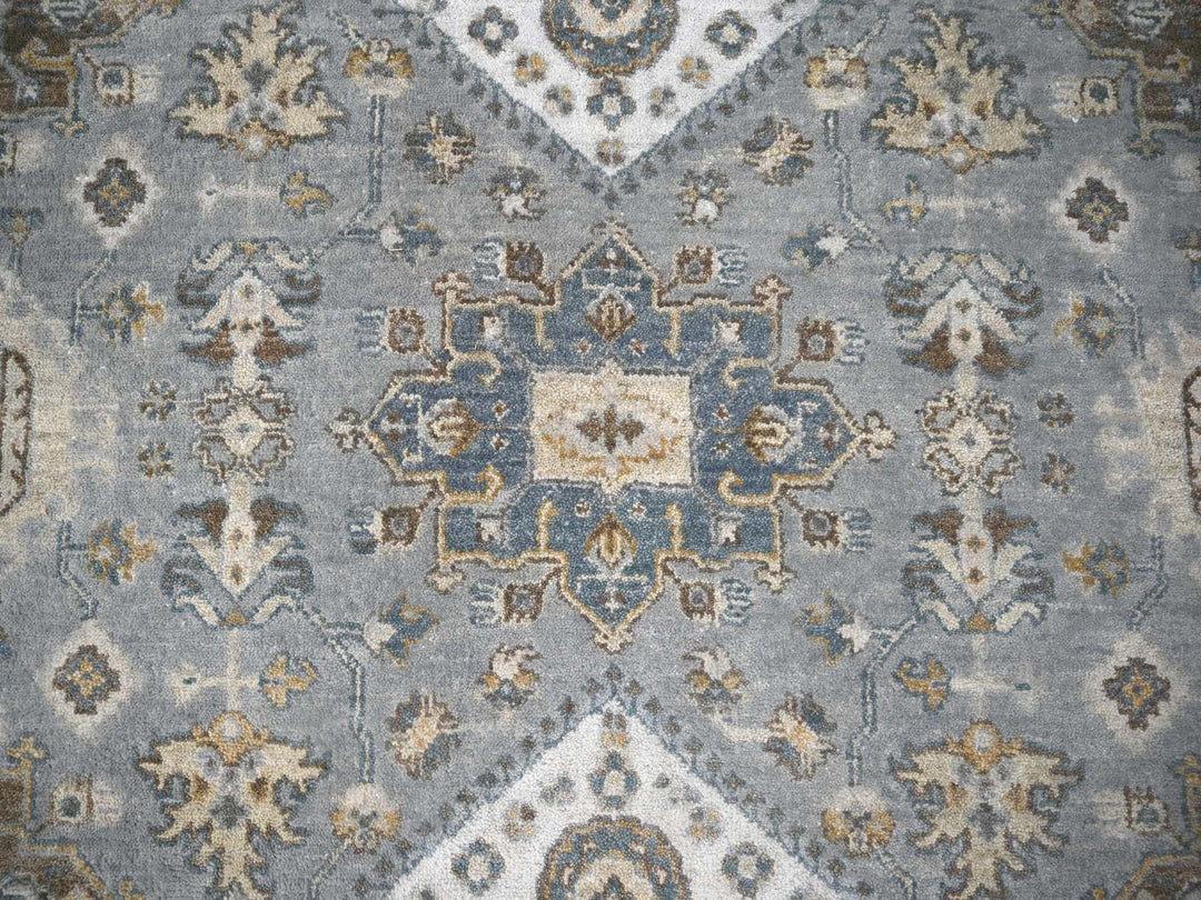8'0" x 8'0" New Hand Knotted Grey Wool Square Oriental Rug - MOA10284205