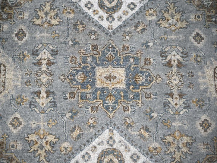 8'0" x 8'0" New Hand Knotted Grey Wool Square Oriental Rug - MOA10284205