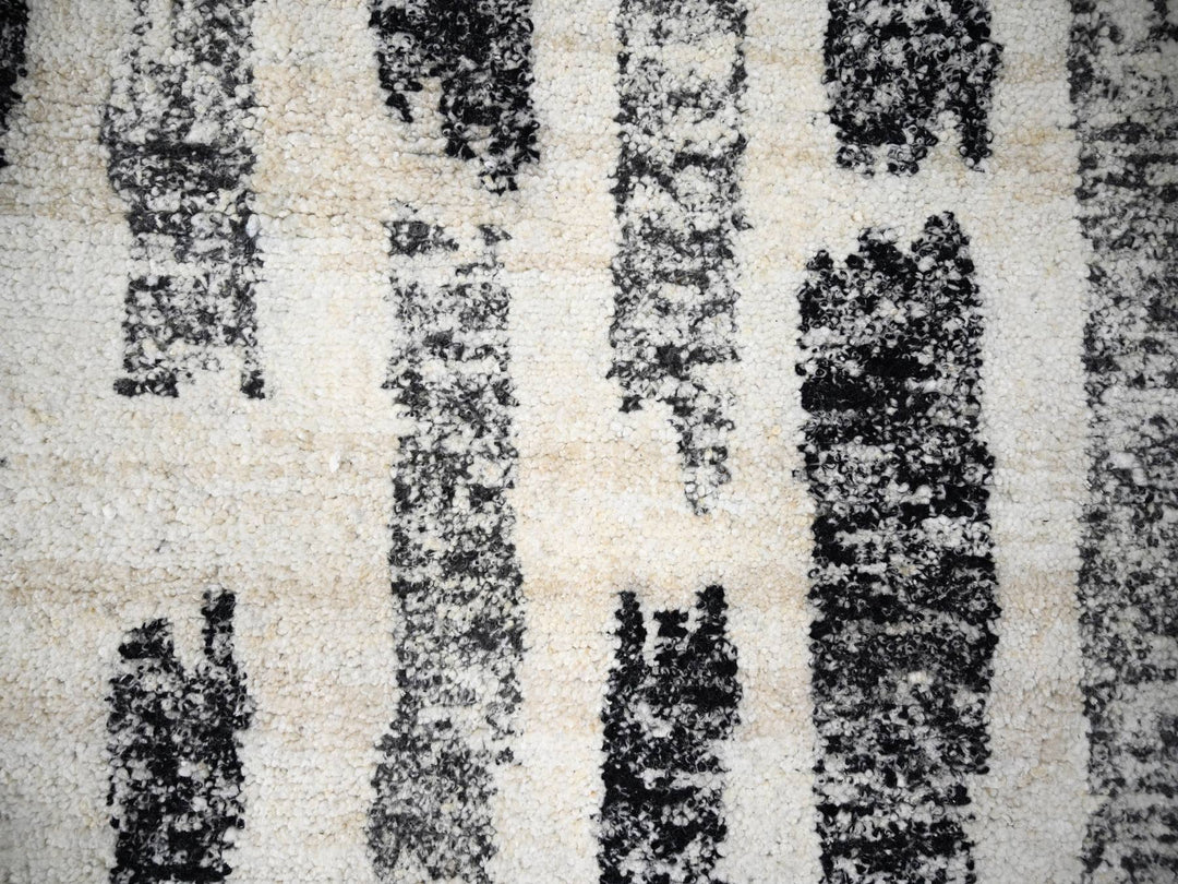 12'0" x 14'9" New Hand Knotted Black Wool Rectangle Oriental Rug - MOA10284207