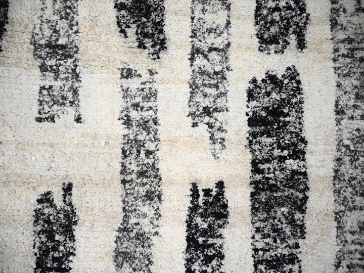 12'0" x 14'9" New Hand Knotted Black Wool Rectangle Oriental Rug - MOA10284207