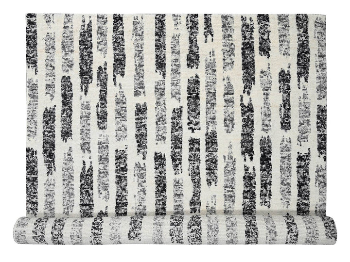 12'0" x 17'9" New Hand Knotted Black Wool Rectangle Oriental Rug - MOA10284208