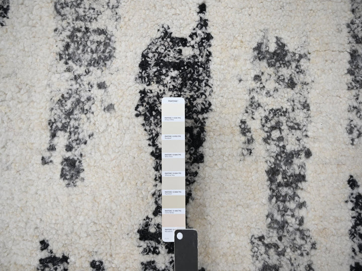 12'0" x 17'9" New Hand Knotted Black Wool Rectangle Oriental Rug - MOA10284208