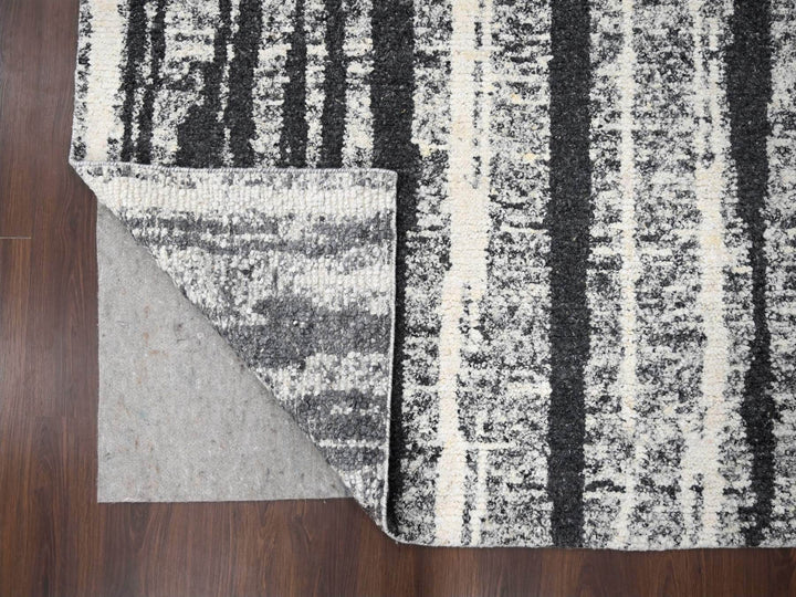 8'3" x 10'0" New Hand Knotted Black Wool Rectangle Oriental Rug - MOA10284209