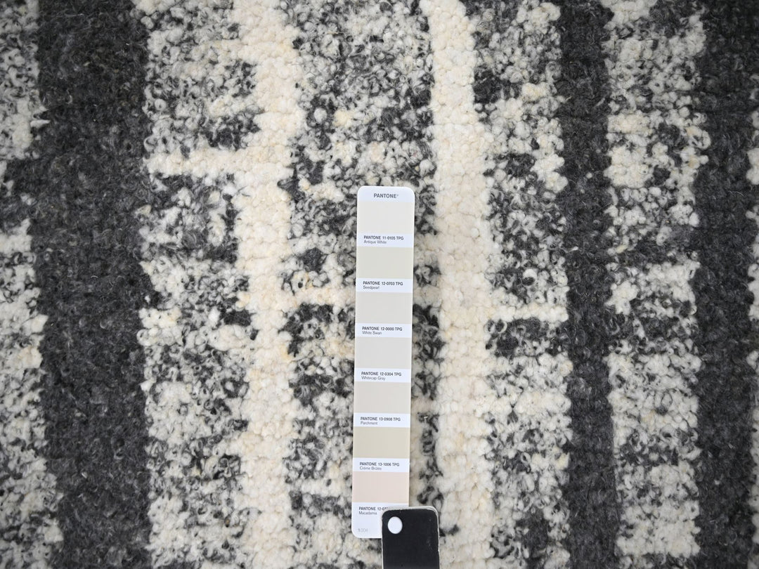 8'3" x 10'0" New Hand Knotted Black Wool Rectangle Oriental Rug - MOA10284209
