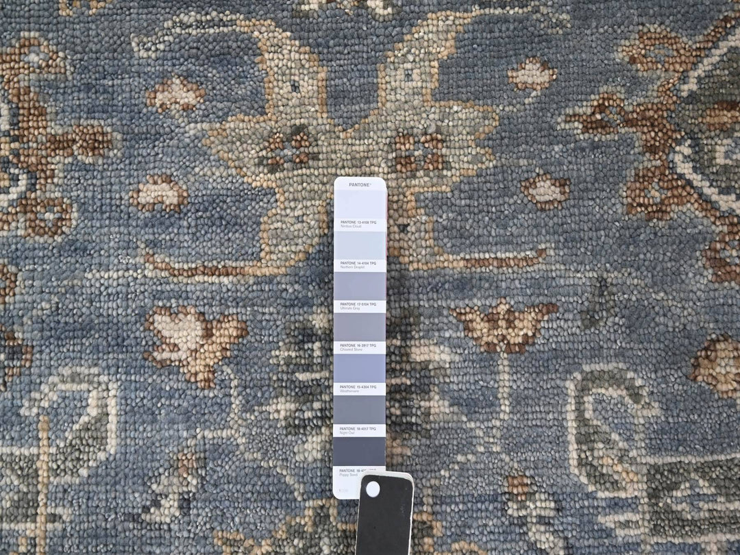 8'0" x 8'0" New Hand Knotted Grey Wool Round Oriental Rug - MOA10284223