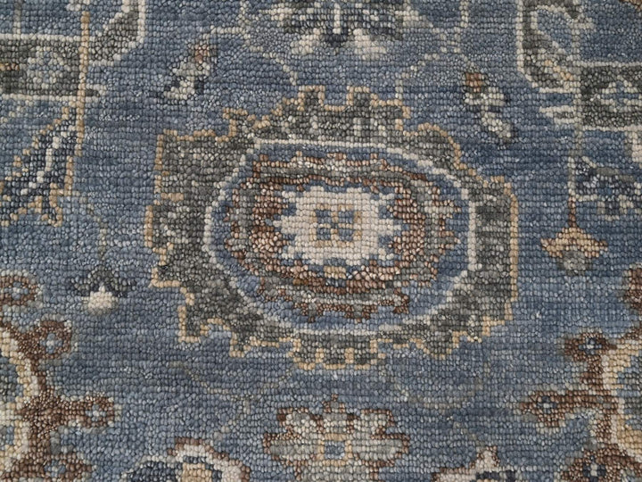 8'0" x 8'0" New Hand Knotted Grey Wool Round Oriental Rug - MOA10284223