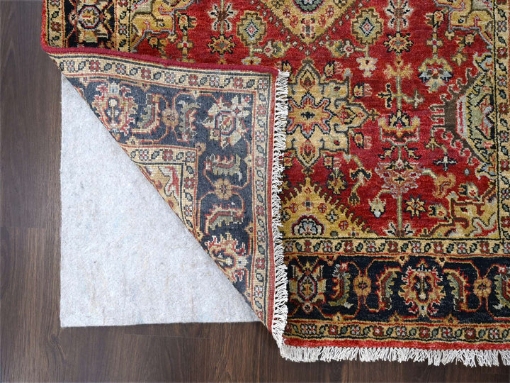 4'1" x 6'0" New Hand Knotted Red Wool Rectangle Oriental Rug - MOA10284261